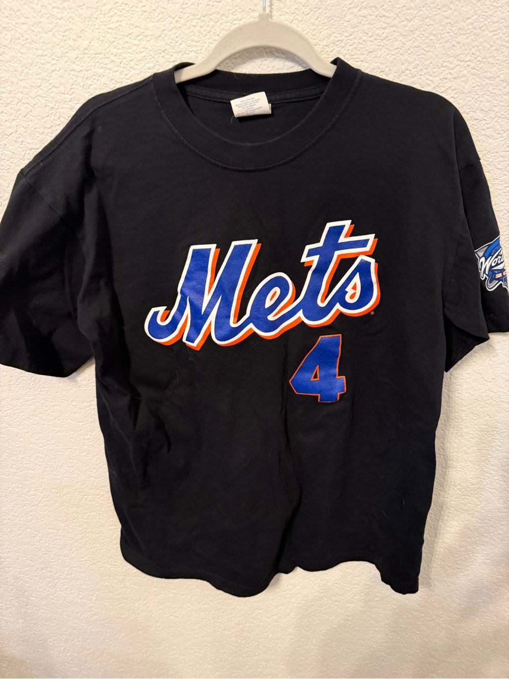 Vintage NY Mets Robin Ventura #4 Majestic 100% Cotton T-Shirt Size L